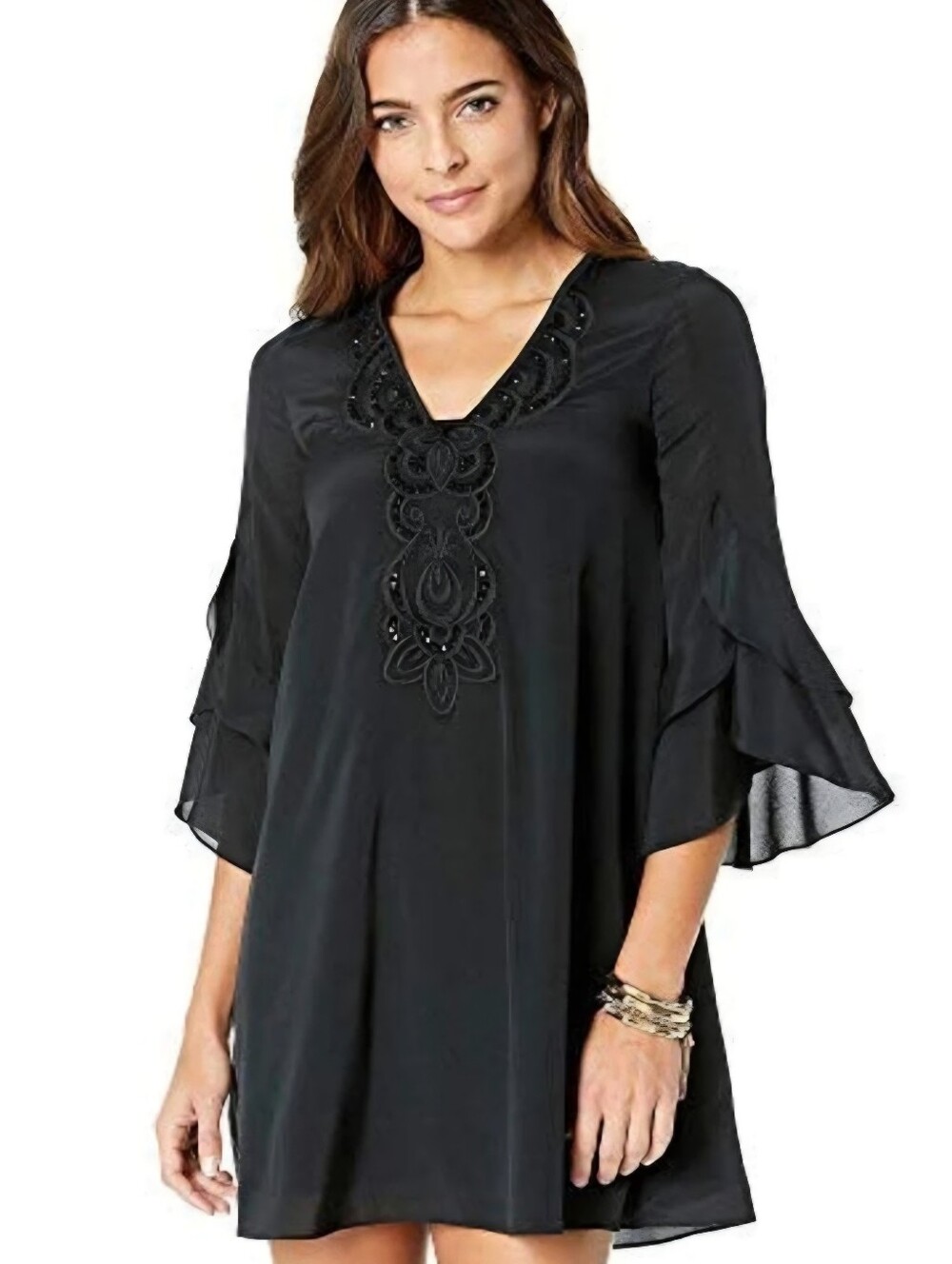 Lilly Pulitzer Tatiana Stretch Black Silk Mini‎ Dress